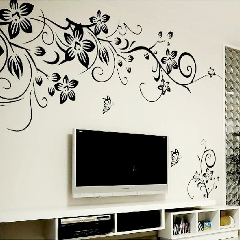 Hot DIY Beatiful Wall Art Decal Decoration Fashion Romantic Flower Wall Stickers Home Decor 3D Wallpaper Mural Poster