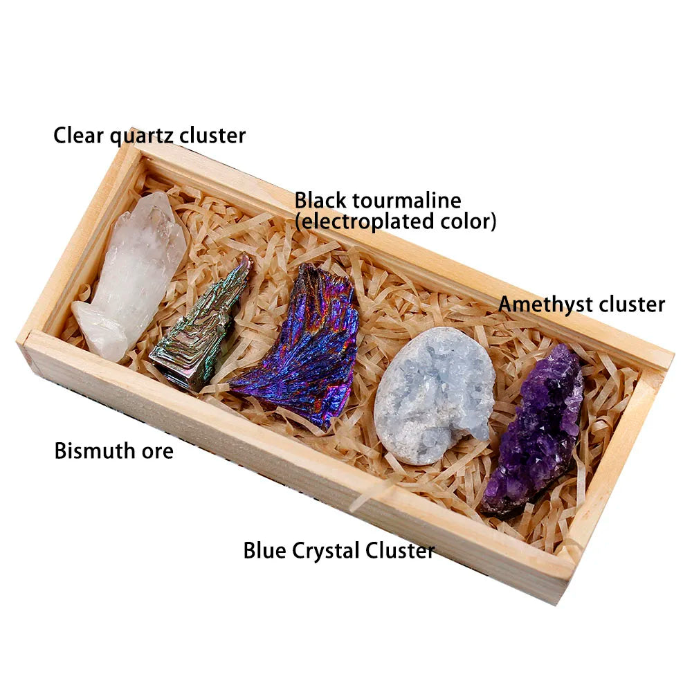 5pcs/set Natural crystal cluster Original point minerals amethyst cluster
