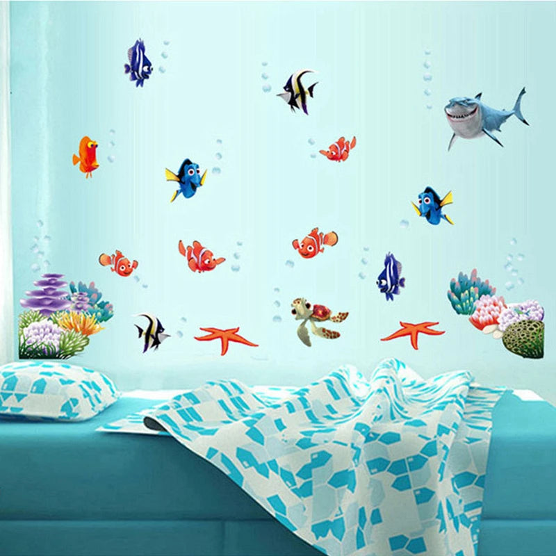 Find Nemo Dory Fish Wall Decals Kids Bedroom Bathroom Decorative Stickers Diy Cartoon Movie Animals Mural Art Children Gift