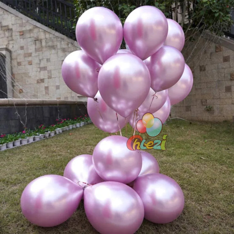50 or 100pcs Metallic Latex Balloons 5/10/12 Inch Gold Silver Chrome Balloons