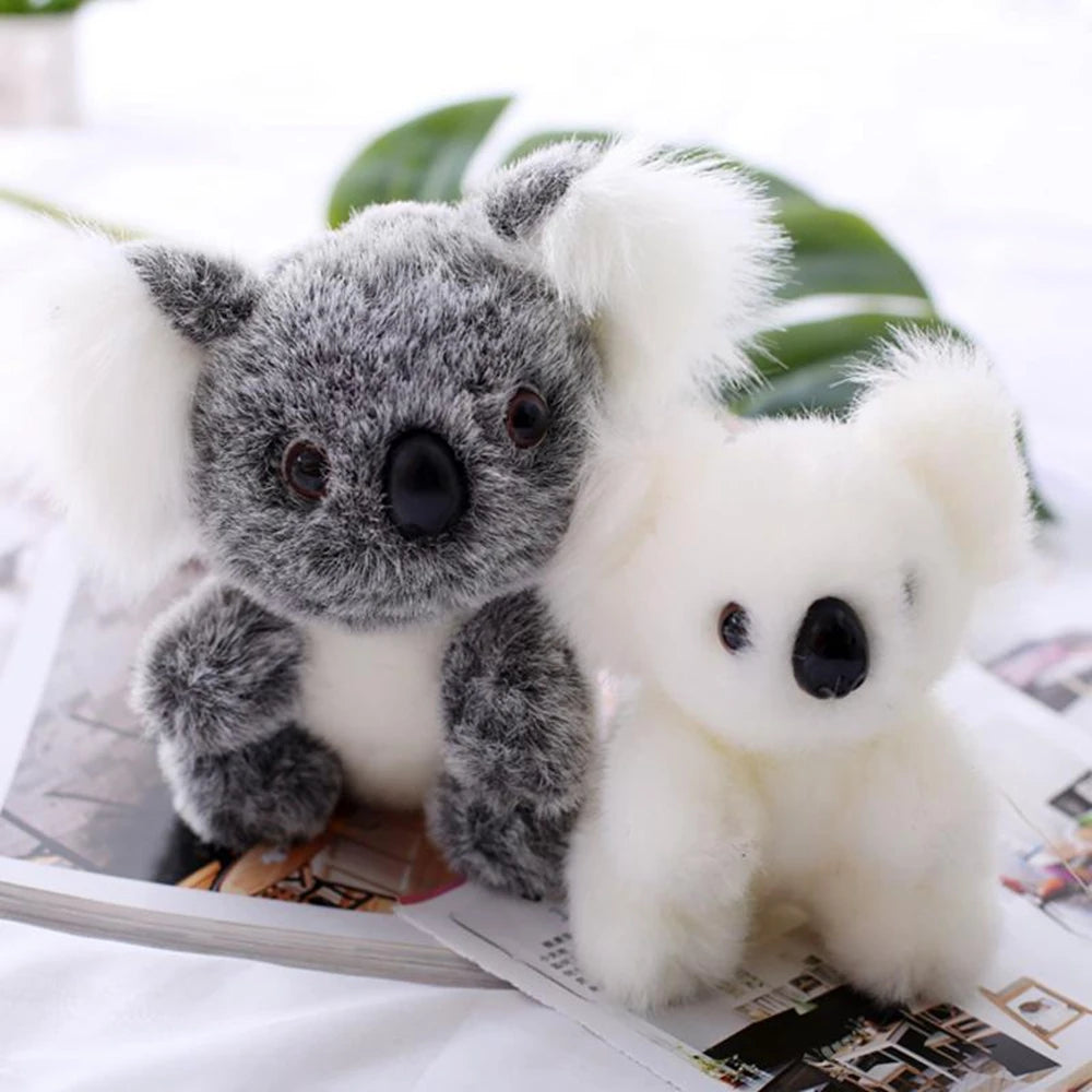 14cm Cute Small Koala Plush Toy Brown White Long Hair Super Soft