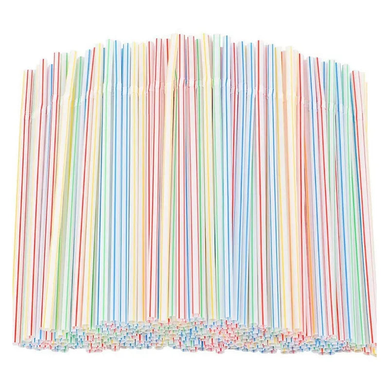 Various Plastic drinking straws 100pc,300pc, 600pc, 1000pc Straws Flexible - select required Qty at checkout.