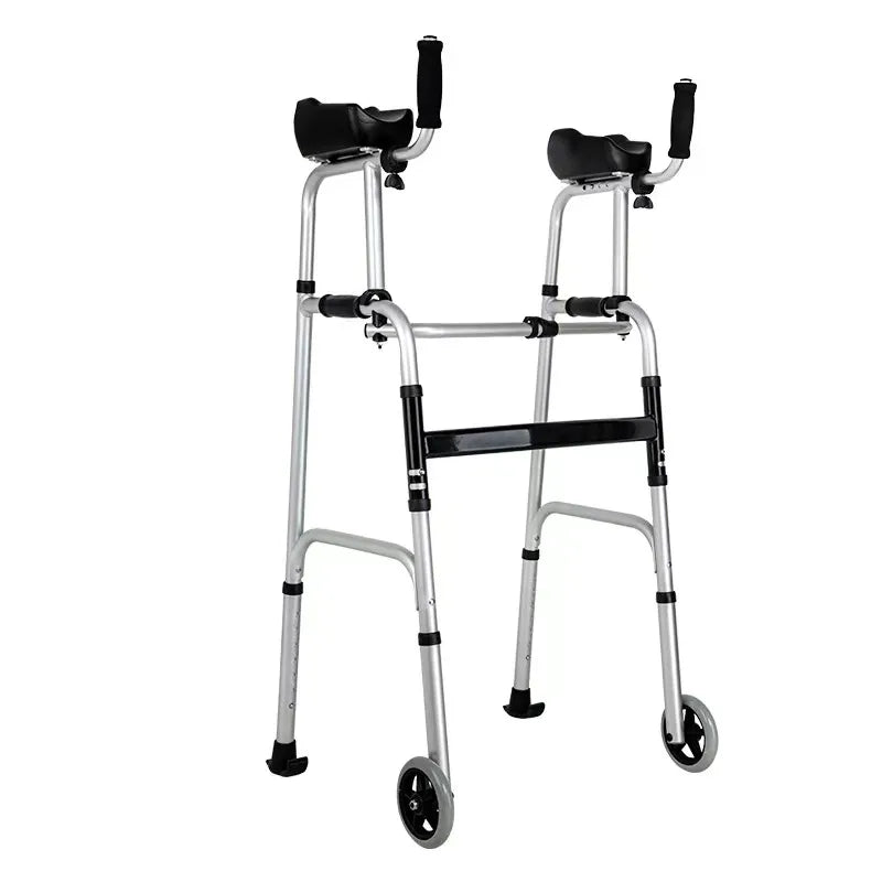 Foldable Double Arm Walking Aid For Elderly Disabled People Walking Rehabilitation Station Frame Fitness Equipment For Disabled