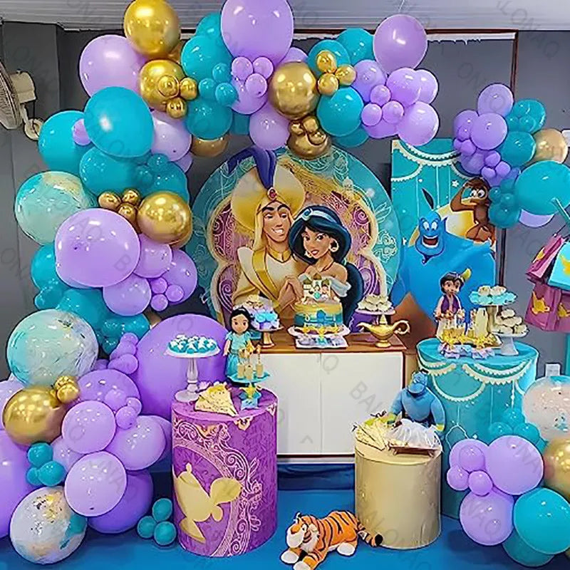 1 set Disney Aladdin Jasmine Princess Balloon 32inch Tiffany Number Balloon Girls Birthday Baby Shower Decor Purple Balloons