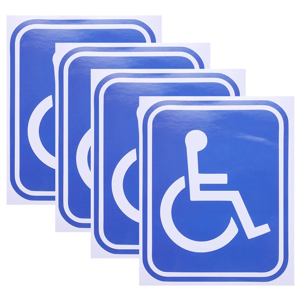 4 Pcs Disabled Wheelchair Decals Sticker Adhesive Window