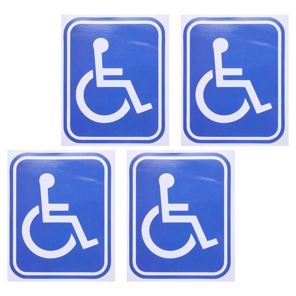 4 Pcs Disabled Wheelchair Decals Sticker Adhesive Window