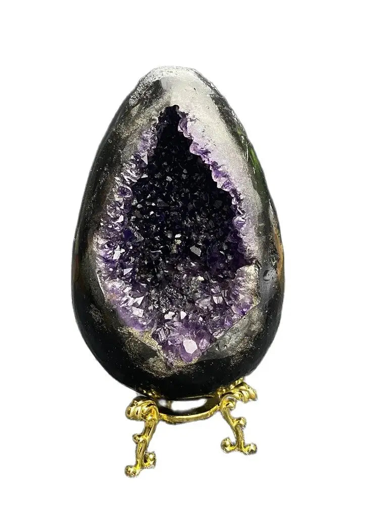 Natural Amethyst Geode Dinosaur Egg Group Crystal Cluster Reiki Healing Stone Feng Shui Wealth Ornament Home Decor Gift