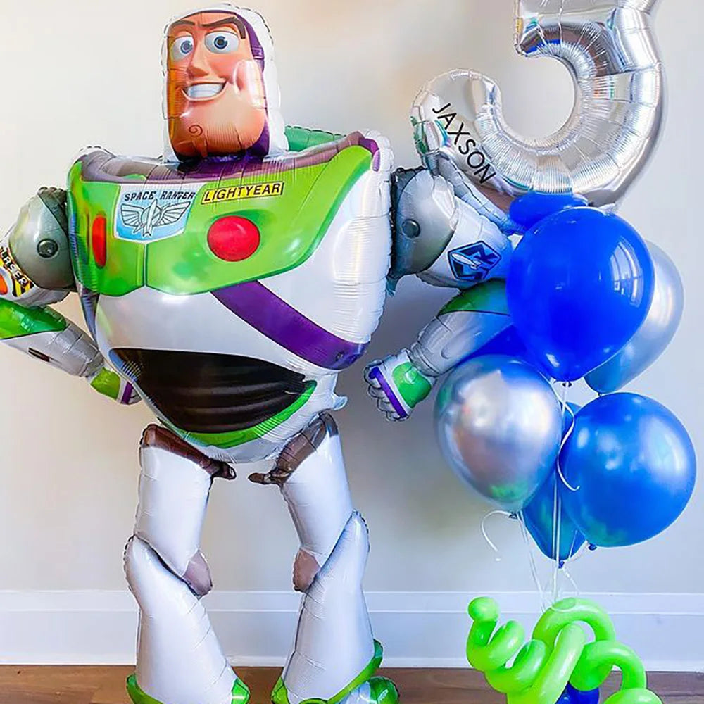3D Great 101*134cm Cartoon Toy Woody Captain Buzz Lightyear Foil Balloons Superhero Story Globos Kids Birthday Party Decoration