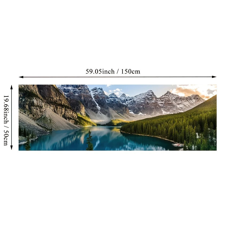 Landscape Canvas Painting, Lake Forest Mountain Scenery Painting Wall Art Decor Posters For Living Room Bedroom Prints Picture